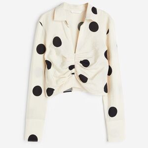 H&M Cream and Black Blouse size small